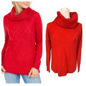 Tommy Hilfiger | Red Turtle Neck Knit Sweater Embroidered Logo Size Small